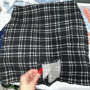 Plaid Black and White Women's Skirt